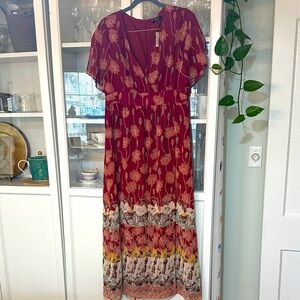 NWT Madewell Red Floral Maxi Dress size 14